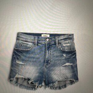 Pistola Winston High Rise Fray Hem Distressed Short Indigo size 4
